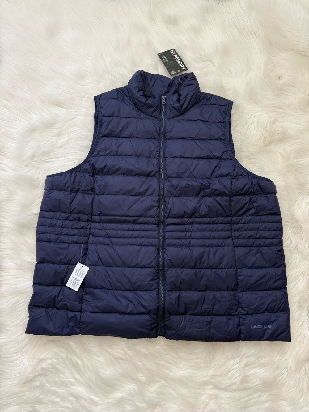 Lands’ End Women’s HyperDRY 800FP Down Vest NWT Allied Feather & Down